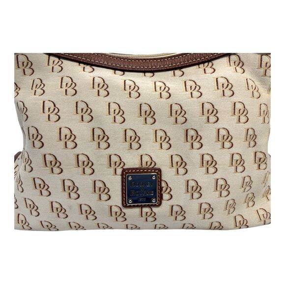Dooney and Bourke Cream and Tan Signature Satchel Shoulder Bag - Picture 13 of 13